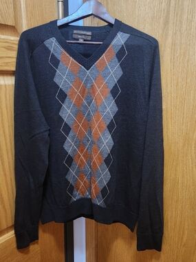 Merona Italian Merino Wool V Neck Sweater Size XL
